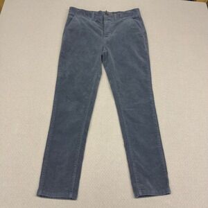 Katin Corduroy Pants Mens 31x28 Blue Button Fly Slim Straight Chino Casual